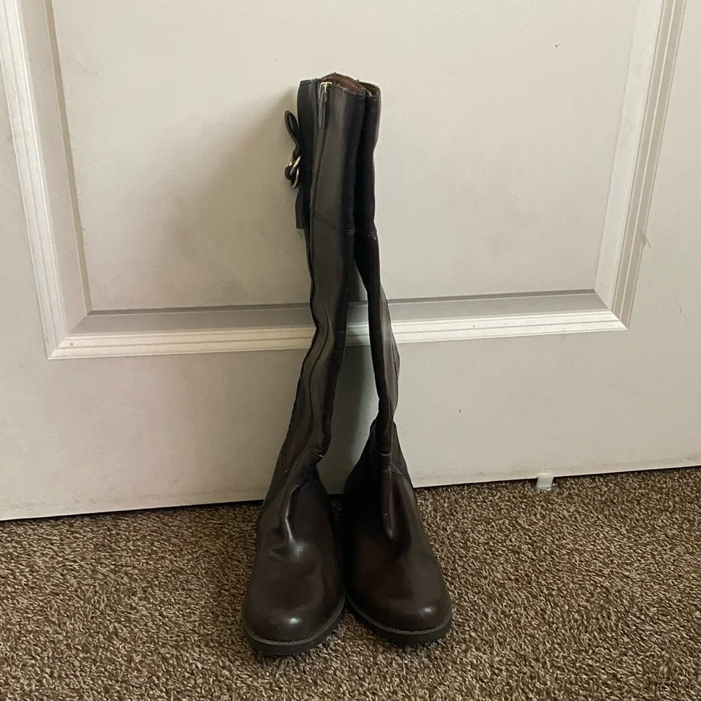 Franco Sarto Dark Brown Over the Knee Boots Size 7 1/2